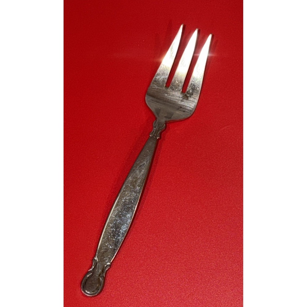 Vintage Yamazaki Korea Stainless Serving Fork 9.5" Mid Century Modern Flatware